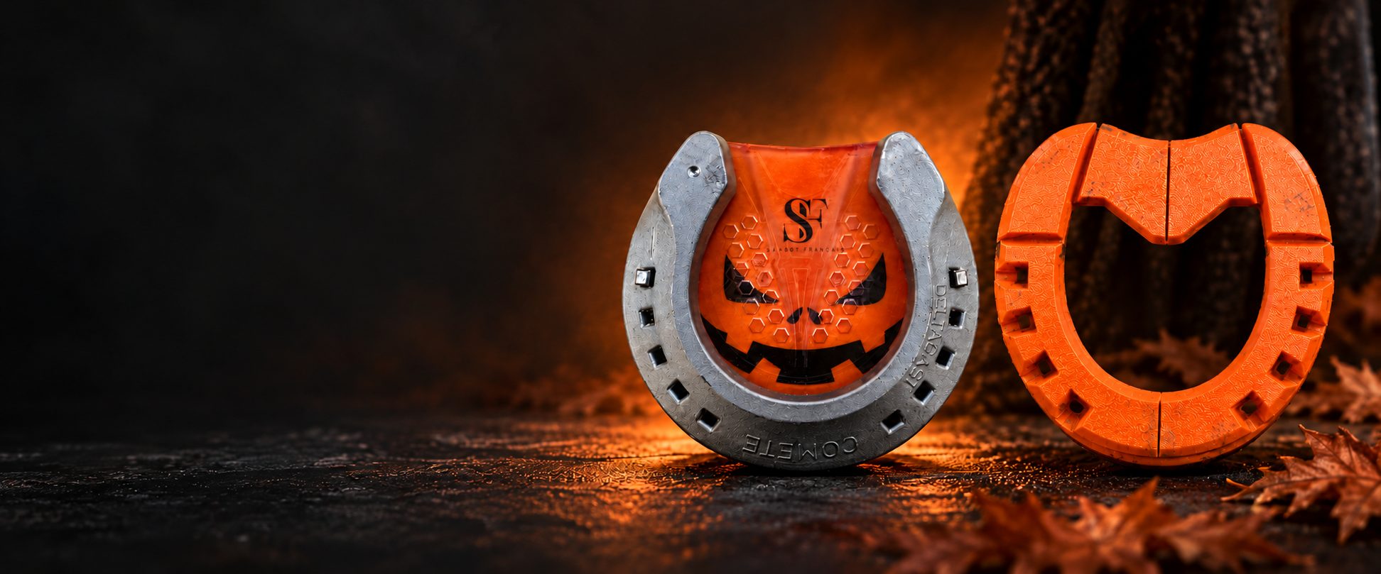 Plaque Halloween Le Sabot Français, orange citrouille